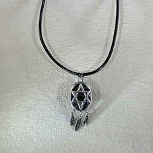 Load image into Gallery viewer, Labradorite Dream Catcher Pendant Necklace 拉长石灰月光石镶嵌捕梦网吊坠项链
