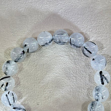 Load image into Gallery viewer, Black Tourmalined Quartz Beads Bracelet 黑发晶水晶手串
