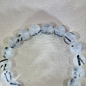 Black Tourmalined Quartz Beads Bracelet 黑发晶水晶手串