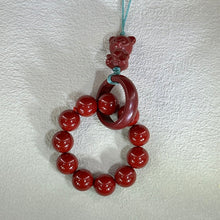 将图片加载到图库查看器，Cinnabar Teddy Bear Beads Ornament Cell Phone Charm Key Charm Bag Charm 紫金砂朱砂小熊珠链挂饰手机链钥匙链包挂
