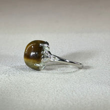 Load image into Gallery viewer, Yellow Tiger&#39;s Eye Adjustable Ring 黄色虎眼石镶嵌活口戒指
