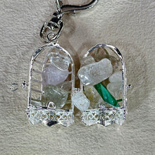 将图片加载到图库查看器，Multi-Crystals Bird Cage Ornament Key Charm Bag Charm 多宝水晶鸟笼挂饰钥匙链包挂
