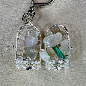 Multi-Crystals Bird Cage Ornament Key Charm Bag Charm 多宝水晶鸟笼挂饰钥匙链包挂