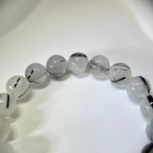 将图片加载到图库查看器，Orange Nephrite Black Tourmalined Quartz Beads Bracelet 金丝玉黑发晶水晶手串
