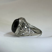 Load image into Gallery viewer, Golden Sheen Obsidian Adjustable Ring 金眼黑曜石镶嵌活口戒指
