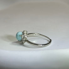 将图片加载到图库查看器，Larimar Adjustable Ring 海纹石镶嵌活口戒指
