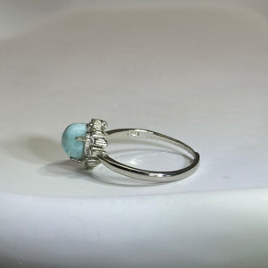 Larimar Adjustable Ring 海纹石镶嵌活口戒指