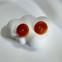 Load image into Gallery viewer, 925 Silver Red Jade Earrings 糯种红翡翡翠银镶嵌耳钉
