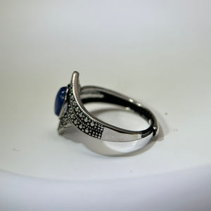 Blue Kyanite Adjustable Ring 蓝晶石镶嵌活口戒指