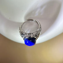 Load image into Gallery viewer, Lapis Lazuli Adjustable Ring 青金石镶嵌活口戒指
