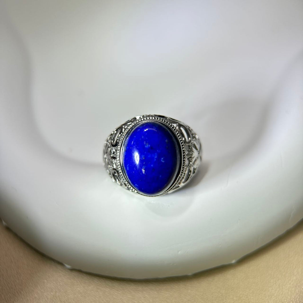 Lapis Lazuli Adjustable Ring 青金石镶嵌活口戒指