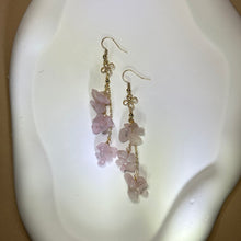 将图片加载到图库查看器，14K Gold Filled Rose Quartz Earrings 粉水晶14K注金耳钩
