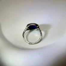 将图片加载到图库查看器，Lapis Lazuli Adjustable Ring 青金石镶嵌活口戒指
