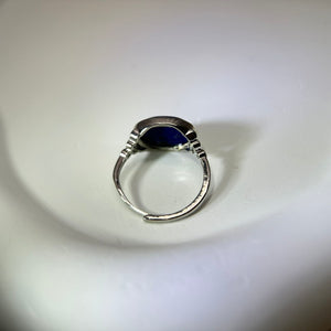 Lapis Lazuli Adjustable Ring 青金石镶嵌活口戒指