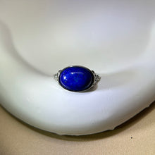 将图片加载到图库查看器，Lapis Lazuli Adjustable Ring 青金石镶嵌活口戒指
