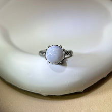 Load image into Gallery viewer, Blue Lace Agate Adjustable Ring 蓝纹玛瑙镶嵌活口戒指
