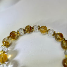 将图片加载到图库查看器，Clear Quartz Teddy Bear Citrine Beads Bracelet 白水晶小熊黄水晶手串
