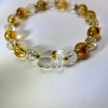 将图片加载到图库查看器，Clear Quartz Teddy Bear Citrine Beads Bracelet 白水晶小熊黄水晶手串
