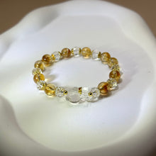 将图片加载到图库查看器，Clear Quartz Teddy Bear Citrine Beads Bracelet 白水晶小熊黄水晶手串
