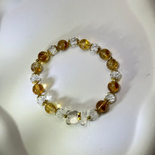 将图片加载到图库查看器，Clear Quartz Teddy Bear Citrine Beads Bracelet 白水晶小熊黄水晶手串
