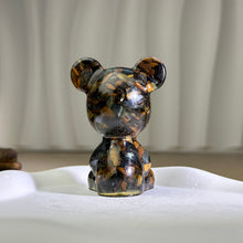 将图片加载到图库查看器，Tiger‘s Eye Resin Teddy Bear 虎眼石滴胶小熊
