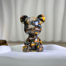 将图片加载到图库查看器，Tiger‘s Eye Resin Teddy Bear 虎眼石滴胶小熊
