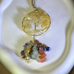 Citrine Multi-Crystals Tree of Life Ornament Bag Charm Car Charm 黄水晶多宝水晶生命之树挂饰包挂车挂