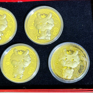 999Gold Foil Year of Dragon Souvenir Coins Package 999金箔龙年纪念币套装