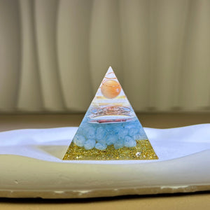 Aquamarine Resin Orgonite Tower 海蓝宝滴胶奥根塔