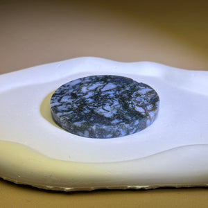 Moss Agate Plate 水草玛瑙底座圆盘