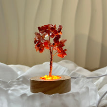 Load image into Gallery viewer, Carnelian Tree of Life USB Cable LED Light 红玛瑙生命之树USB接口LED灯
