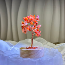 Load image into Gallery viewer, Carnelian Tree of Life USB Cable LED Light 红玛瑙生命之树USB接口LED灯
