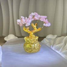 Load image into Gallery viewer, Rose Quartz Fortune Money Tree 粉水晶发财树招财树
