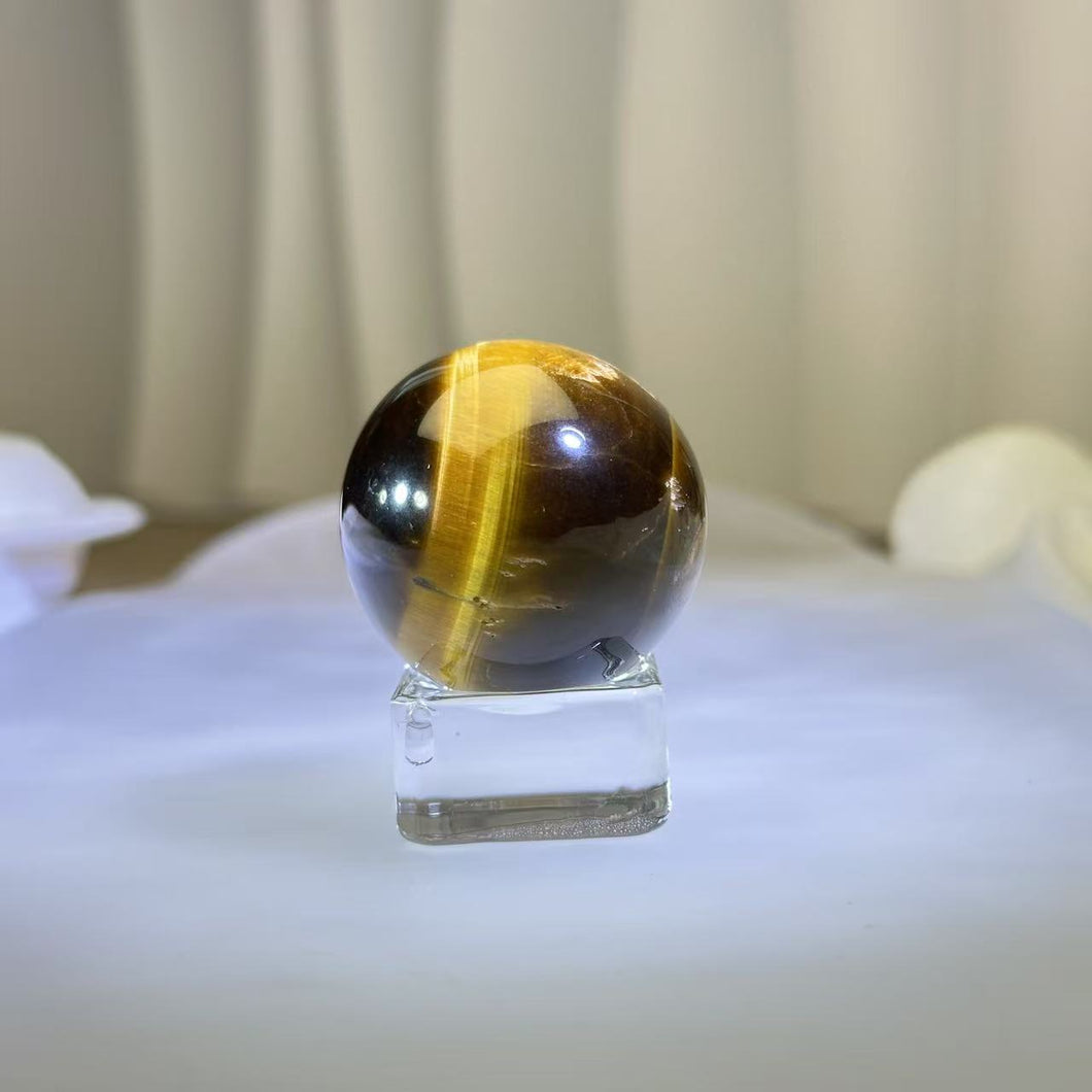 Yellow Tiger's Eye Crystal Ball 黄虎眼石水晶球