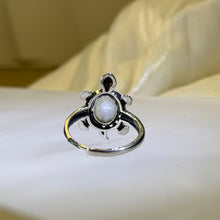 Load image into Gallery viewer, Moonstone "Longevity Turtle" Adjustable Ring 月光石“长寿灵龟”活口戒指
