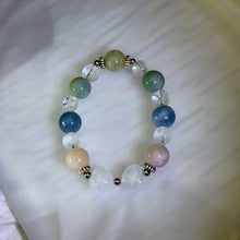 Load image into Gallery viewer, Multi-Color Beryl Clear Quartz Heart Bracelet 多宝绿柱石白水晶爱心手串
