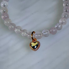 Load image into Gallery viewer, Rose Quartz Heart Amulet Bracelet 粉水晶悦心爱心吊坠手串
