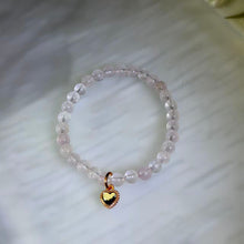 Load image into Gallery viewer, Rose Quartz Heart Amulet Bracelet 粉水晶悦心爱心吊坠手串
