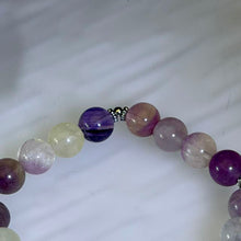 Load image into Gallery viewer, Rainbow Fluorite Heart Amulet Bracelet 彩虹萤石悦心守护手串
