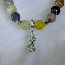 Load image into Gallery viewer, Rainbow Fluorite Vajra Pestle Bracelet 彩虹萤石降魔杵手串
