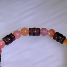 Load image into Gallery viewer, Carnelian Sandalwood Drum Bead Bracelet 红玛瑙紫檀木鼓珠手串
