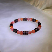 Load image into Gallery viewer, Carnelian Sandalwood Drum Bead Bracelet 红玛瑙紫檀木鼓珠手串

