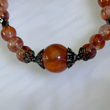 Load image into Gallery viewer, Red Hematoid Quartz Dragon Bracelet 红胶花水晶盘龙手串
