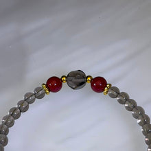 Load image into Gallery viewer, Smoky Quartz Cinnabar PiXiu Bracelet 茶晶紫金砂朱砂貔貅手链
