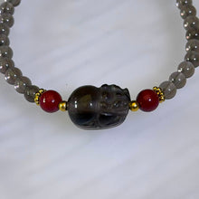 Load image into Gallery viewer, Smoky Quartz Cinnabar PiXiu Bracelet 茶晶紫金砂朱砂貔貅手链
