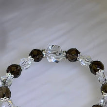 Load image into Gallery viewer, Smoky Quartz Clear Quartz Heart Bracelet 茶晶白水晶爱心手链

