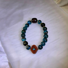 Load image into Gallery viewer, Chrysocolla Golden Sheen Obsidian Bracelet 凤凰石金眼黑曜石手链
