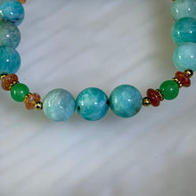 Load image into Gallery viewer, Amazonite Golden Strawberry Quartz Bracelet 天河石金草莓晶手链
