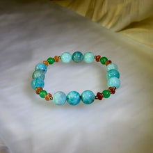 Load image into Gallery viewer, Amazonite Golden Strawberry Quartz Bracelet 天河石金草莓晶手链
