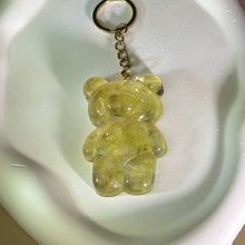 Load image into Gallery viewer, Citrine Resin Teddy Bear Ornament Key Ring 黄水晶滴胶小熊挂饰钥匙扣
